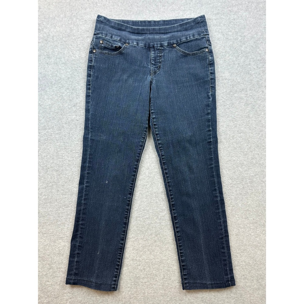 Jag Jeans Peri Pull On Straight Leg Denim Dark Wash Blue J2116190AFMD Short 27